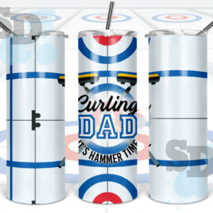 Curling Dad 20oz skinny tumbler designs