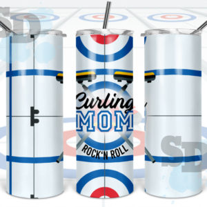 Curling Mom 20oz skinny tumbler design